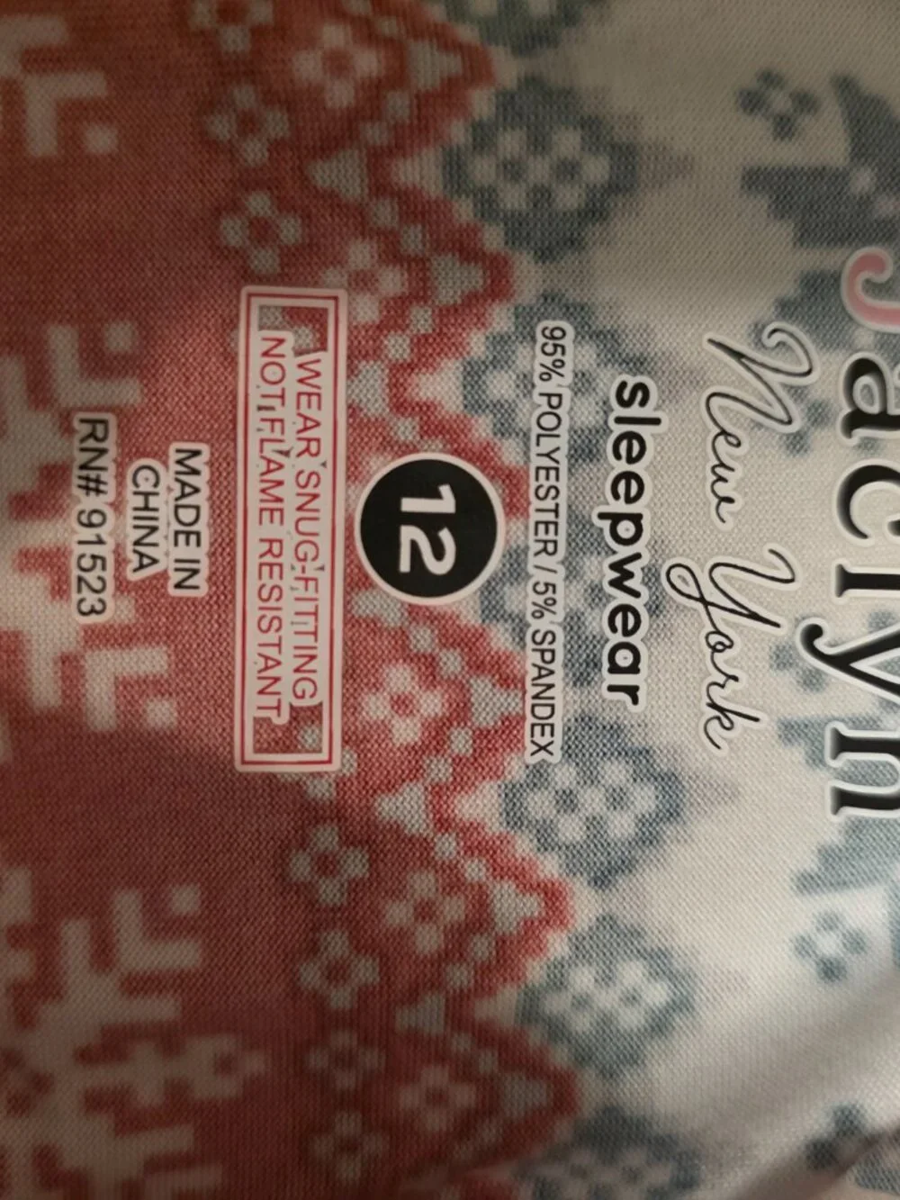Jaclyn Girls Fair Isle Snowflake Pajama Set NWT Size 12 Christmas